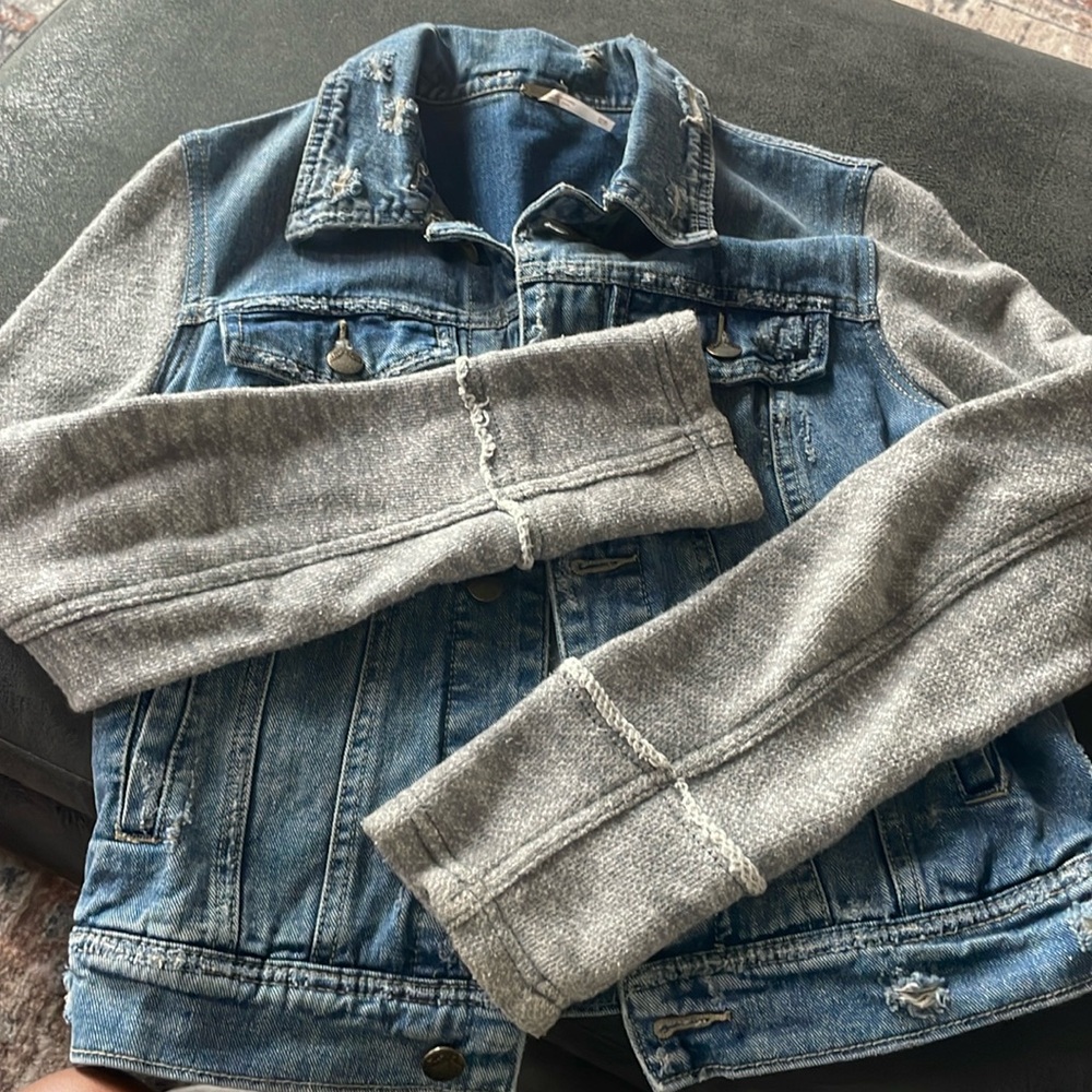 Free People Sweatshirt denim jacket